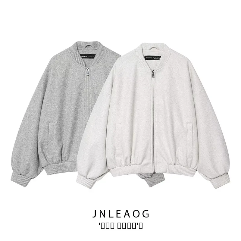 

Faionable Soft Loose Pilot Jaet Верхняя одежда Женская осенняя новинка JNLEAOG Универсальная застежка-молния Полиэфирное волокно