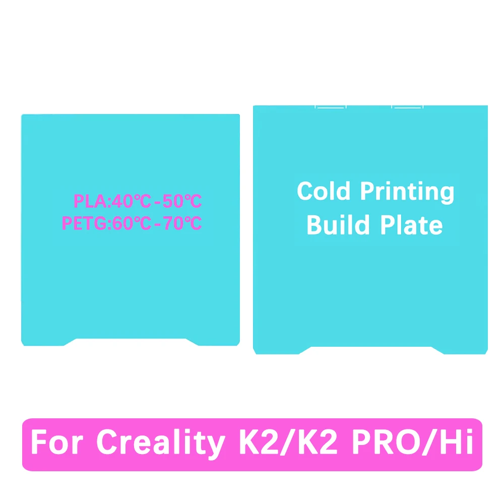 Double Sided Glacier Cold Build Plate For Creality K2/K2 PRO High Viscosity Printing Textured Steel Sheet For Hi Printing Plate