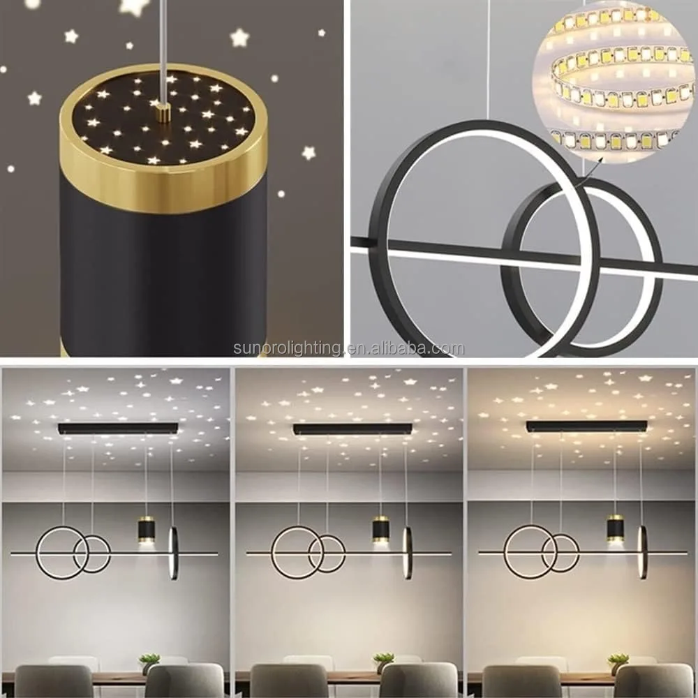 Lampara De Suspension with Hanging Lamp Star Projector 70W 120V-220V Lustre CE Ceiling Chandelier Pendant Light for Dining Room
