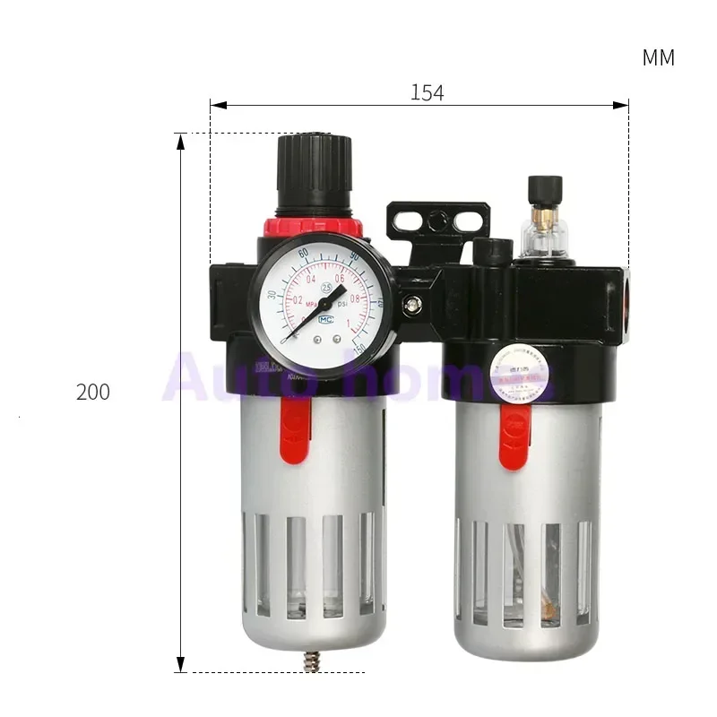 Pneumatic Air BFC2000/3000/4000 1/4 3/8 1/2 Inch Gas Source Treatment and Filtration with Pressure Gauge