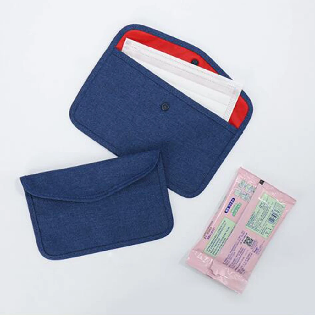 

Mask Storage Bag Portable Face Container Holder Case For Office School Thin Lightweight Long Lasting Use Buckle Design