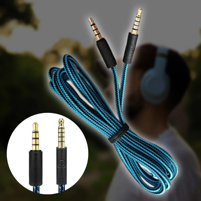 F3MA Replacement Nylon Braided 3.5mm Headset Cable for G233 G433 GPRO GPROX Headsets Wire Enjoy Clear and Natural Music