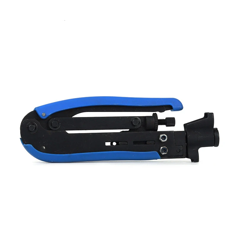 ALLSTRONG Professional Coaxial Cable Crimping Tool - RG59/RG6 F Connector Adjustable Compression Pliers Blue