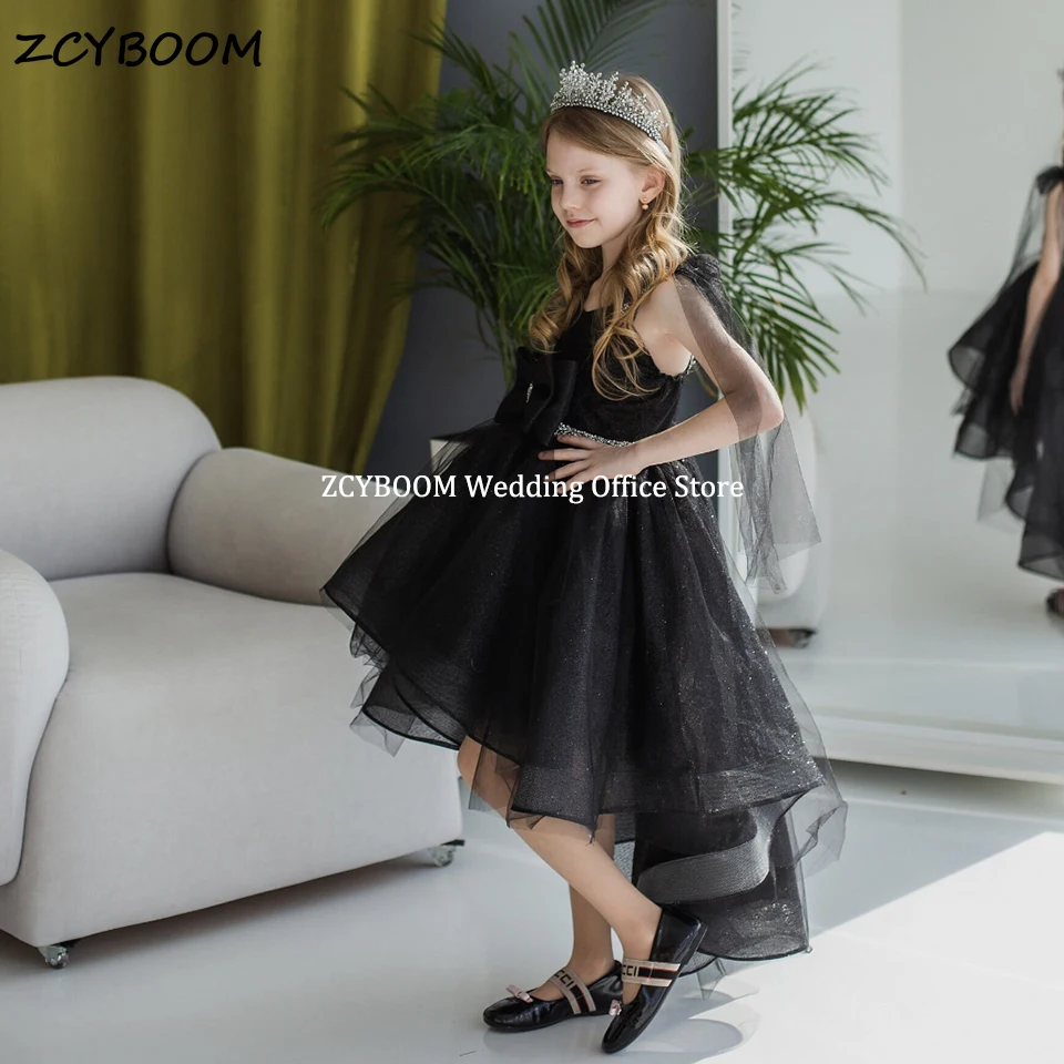 

Customized Elegant High Low Sleeveless Flower Girl Dresses For Wedding 2025 Princess Birthday Party Kids First Communion Gowns