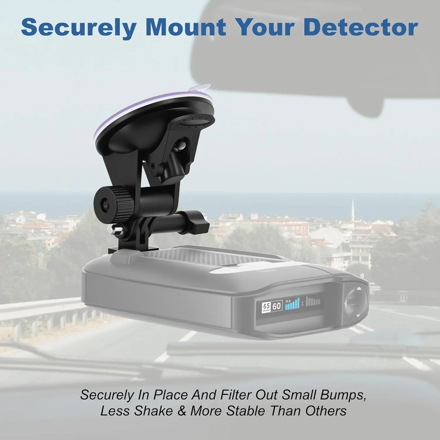 Radar Mount for Escort Passport MAX, MAX II, MAX 360 for Cobra iRAD RAD 380 480i Detector Windshield Suction Cup Radar Holder