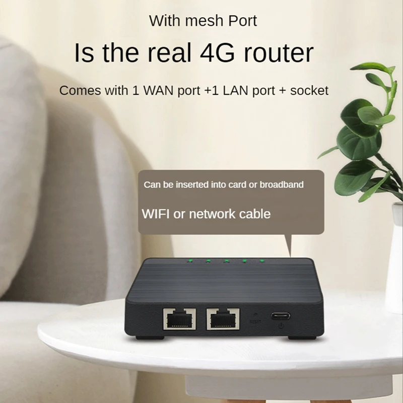 4G Wireless LTE Internet Router With Sim Card Slot Unlocked Mobile Hotspot Modem Wifi Typec Port