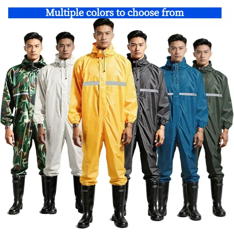 Waterproof Motorcycle Riding Raincoat Integrated Hooded Lightweight Dustproof Work Clothes for Men and Women Riding Raincoats