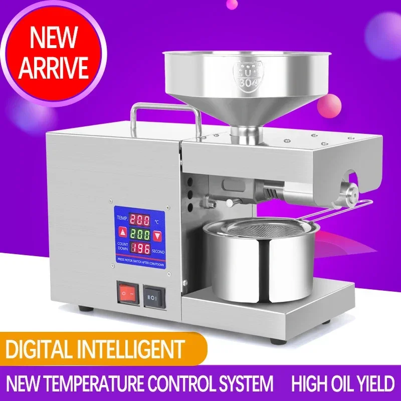 LTP333 Oil Press 110V/220V Flaxseed Peanut Sesame Oil Press Stainless Steel Intelligent Temperature Oil Pressing Pquipment