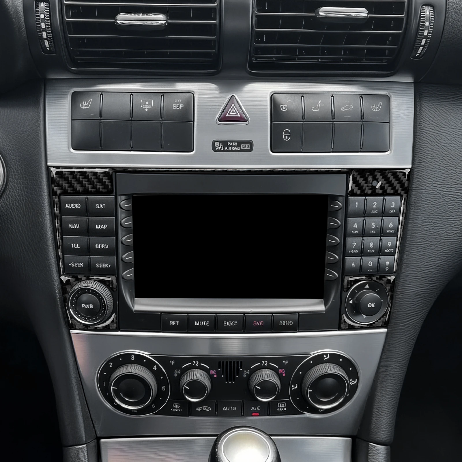 Kohlefaser-Innenaufkleber. Auto-Mittelkonsole Schalthebel-Verkleidung Für Mercedes Benz CLK A209 C209 (2002-2010) Zubehör. – Detail 37