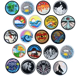 Rabbit Dragon Wolf DIY Cloth Iron-On Embroidered Badges Abstract Kids Patches For Clothes Stickers Sick Sad World