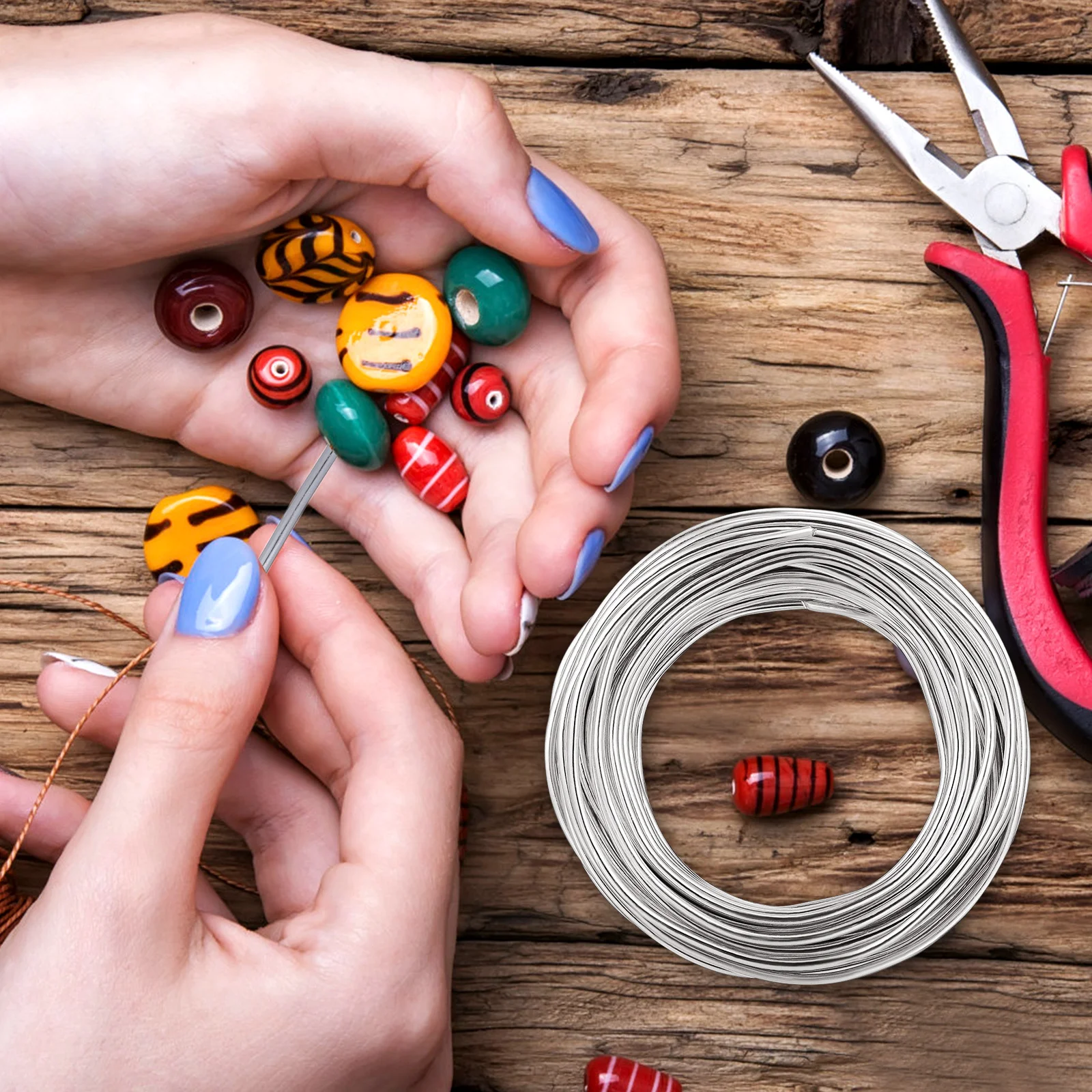 1 Rol Kawat Aluminium Fleksibel yang Dapat Dibengkokkan untuk Pembuatan Perhiasan, Pembuatan Patung, dan Pengaturan Bunga 3mm 15m