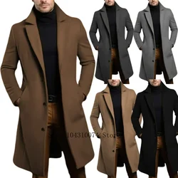 Warm and Comfortable B Trench Coat for Men,Stand Collar, Notch Lapels,Customize,Three Buckles,Double Placket,for Daily Life