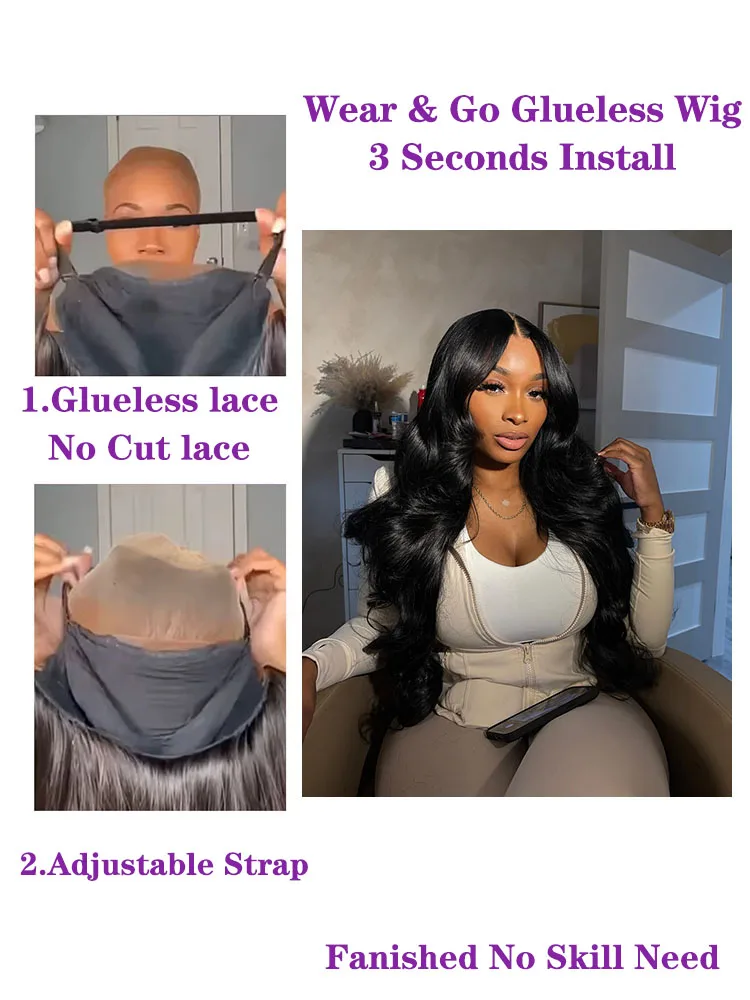 غلويليس الجسم موجة خصلات الشعر المستعار الإنسان 5x5 إغلاق شعر مستعار 30 بوصة 13x6 HD الدانتيل الباروكة الأمامية موجة المياه الطبيعية الدانتيل الجبهة مع شعر الطفل #5