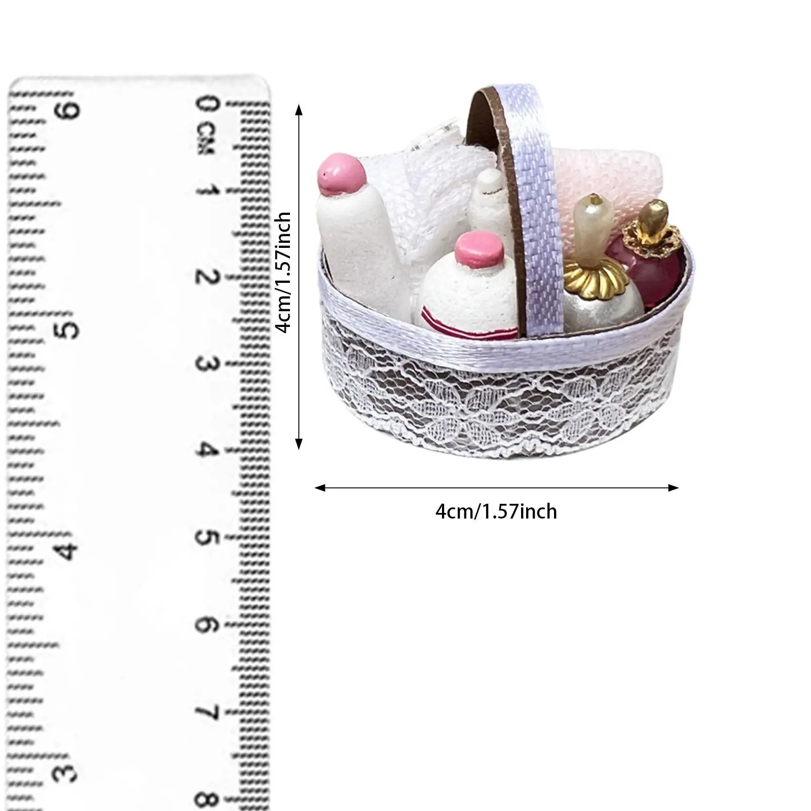 Cesta de baño para casa de muñecas 1:12, accesorios para casa de muñecas de juguete de imitación