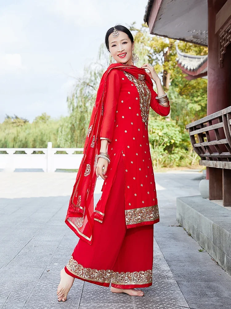 الهند باكستان البنجابية دوباتاس الدعاوى اليومية امرأة بلوزة السراويل وشاح Kurtas ساري أعلى كاتاك مجموعات