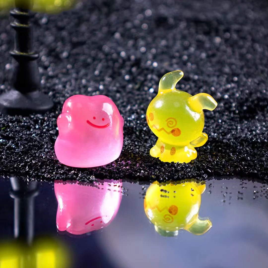 6 PZ/SET Pokemon Pikachu Anime Figure Carino Gengar Bulbasaur Giocattoli Luminosi Per I Bambini Kawaii Ornamento Collezione Fascino Regalo