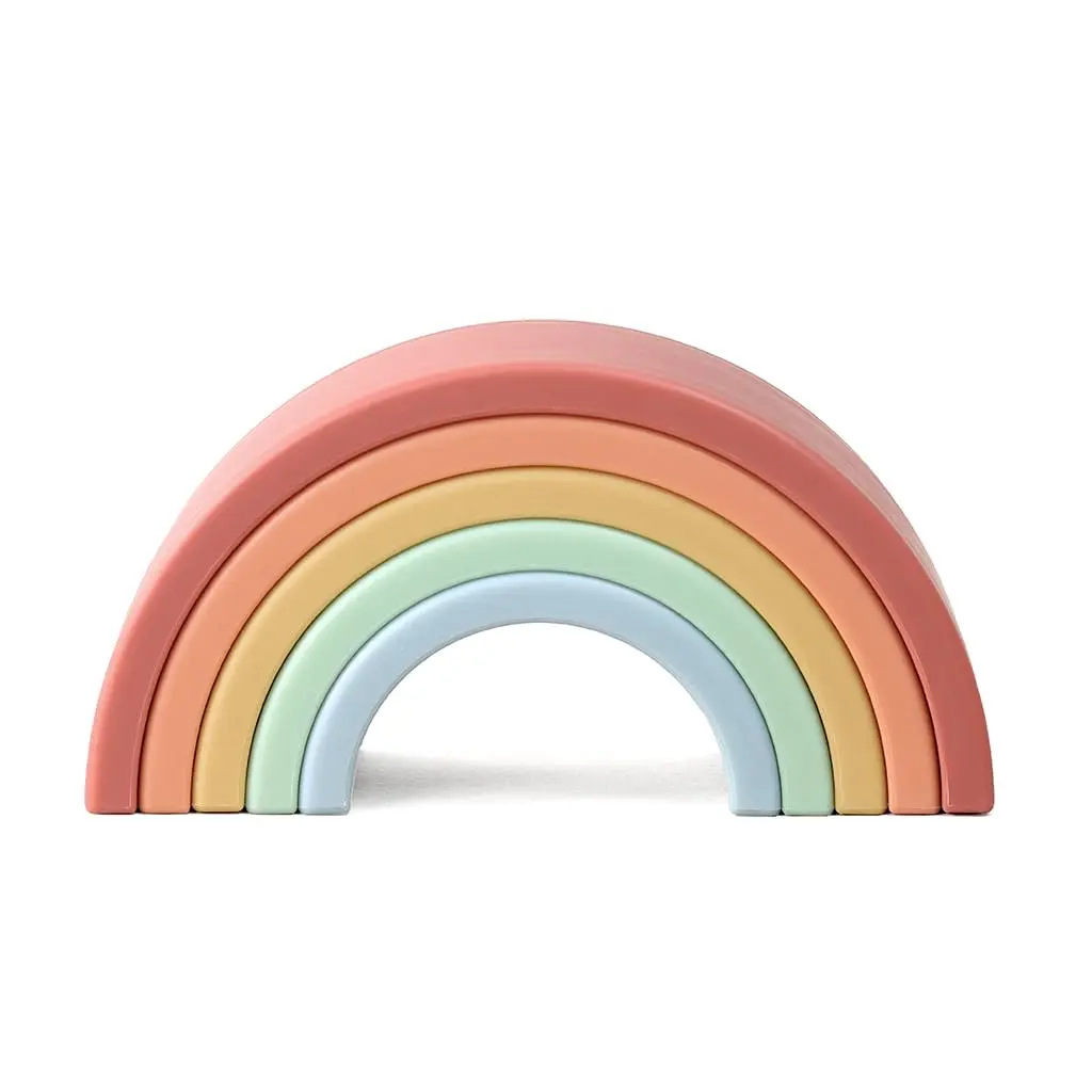 Rainbow Stacker Toy - Includes 5 Arches for Stacking; Helps Develop Hand-Eye Coordination; Rainbow