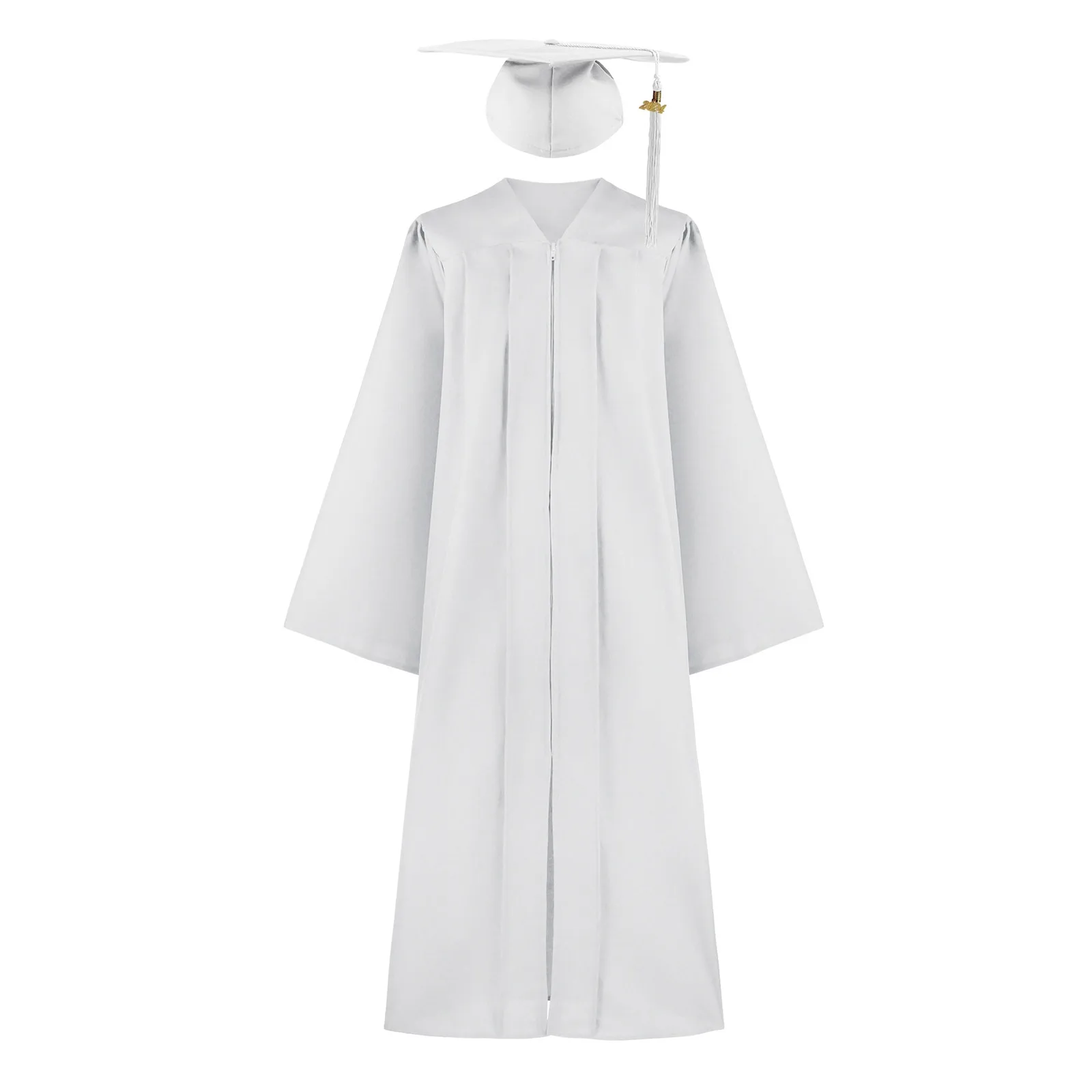 Graduation Gown University Robe Mortarboard Cap Academic 2024 Adult Zip Closure Mortarboard Cap Student Graduation Costume