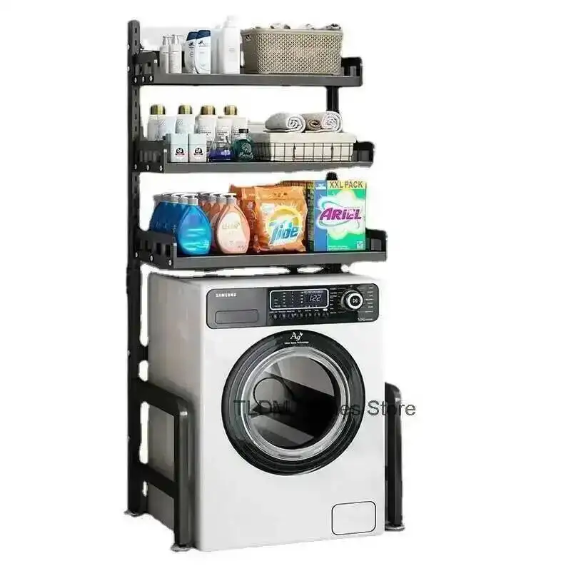 آلة تخزين الرف المرحاض الحمام قابل للتعديل خزائن الغسيل شرفة المنزل توفير المساحة تخزين الرف أثاث الحمام Z