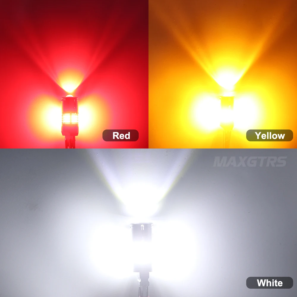 2x CANBUS 1157 BAY15D P21/5W 7443 W21/5W 3157 1156 2016 LED Bulb Red Car Backup Brake Light BA15S Lamp No Error Hyper Flash