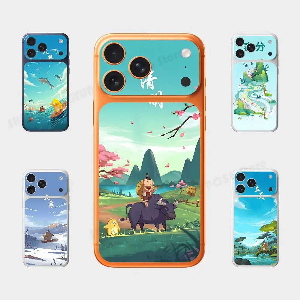 China Solar Terms For IPhone 17 Pro ProMax Full Back Cover Decal Wrap Skin Rear Protective Sticker Film