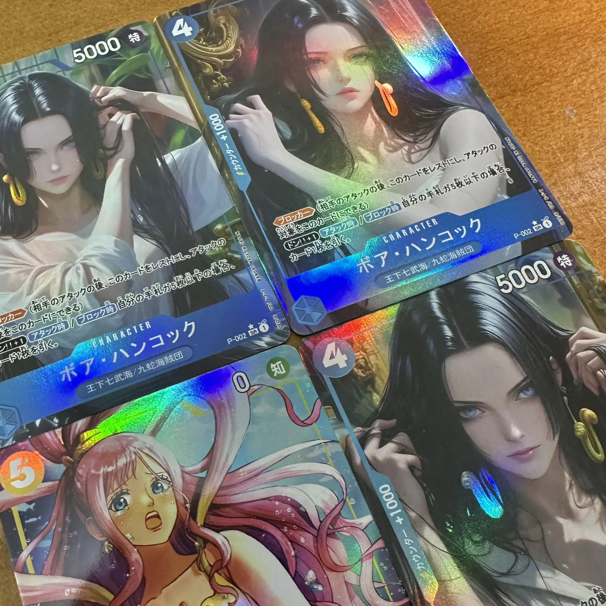 4Pcs/set Diy Self Made One Piece Hancock Collection Card Shirahoshi Color Flash Classic Anime Female Character Card Gift