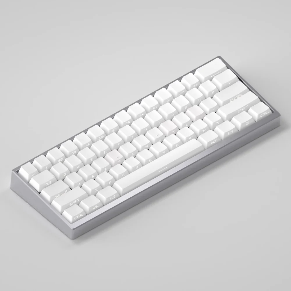 Black Side Engraved Translucent Keycap PBT 130 Key OEM Keyboard Keychain Compatible with 61/75/87/104/108 Mechanical Keyboards