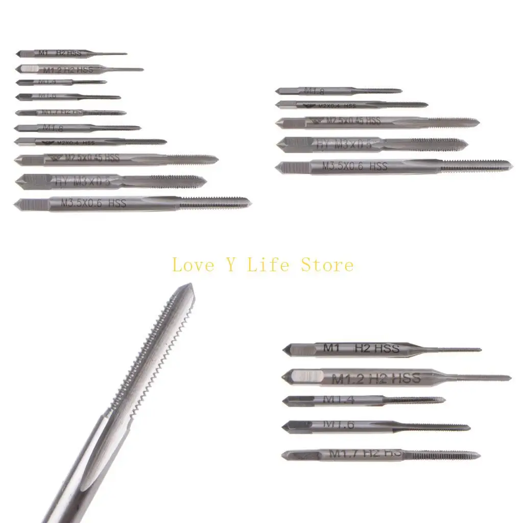 L74C 10pcs إلى M3.5 ماكينة يدوية النقر فوق مجموعة HSS Thread Wire Tapping Terming Taps