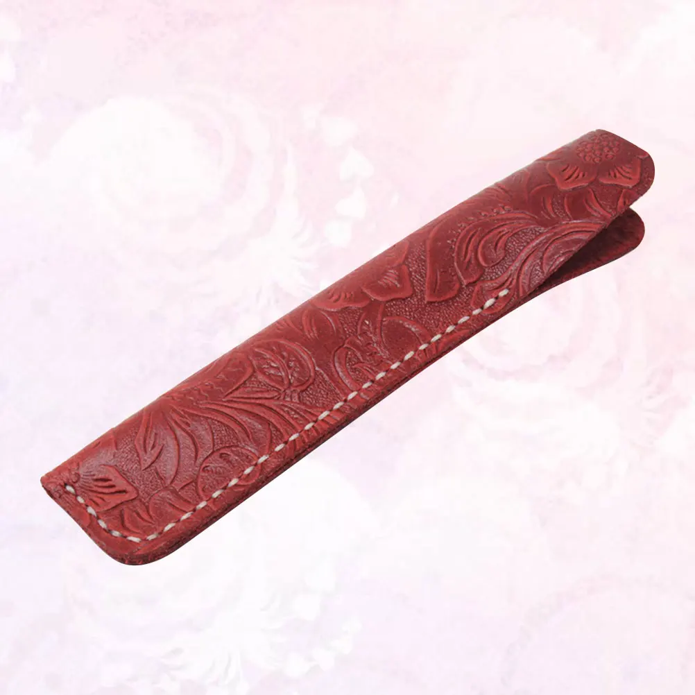 

Cowhide Pen Set Organizer Pouch Case Protective Sleeve Cover Vintage Gift for Women Holder Fountain Christmas Lovers