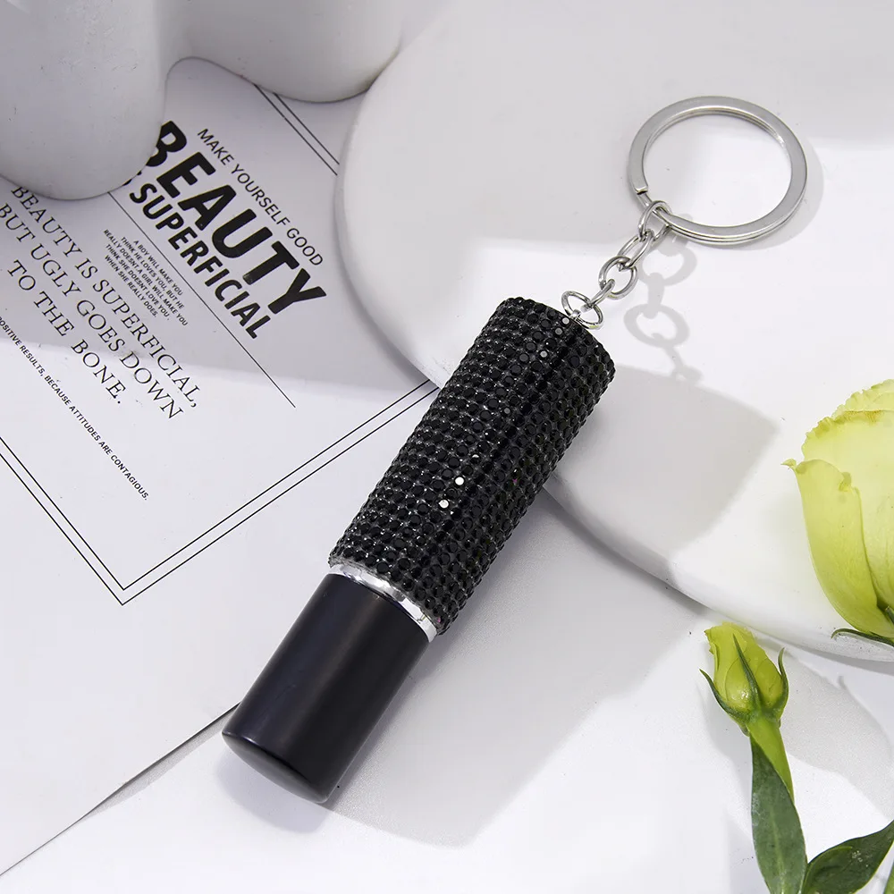 Mini 5ml Rhinestone Perfume Atomizer Colorful Portable Keychain Refillable Press Spray Elegant Travel Empty Fragrance Bottle