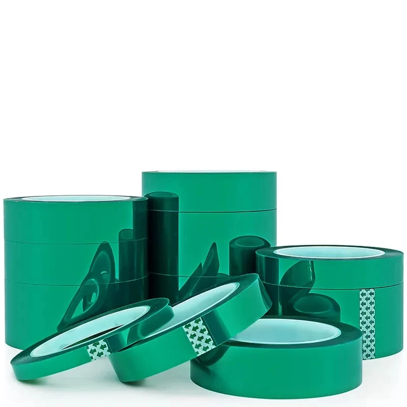 33M/Roll Green PET Film Tape High Temperature Heat Resistant PCB Solder SMT Plating Shield Insulation Protection Width 5mm~120mm