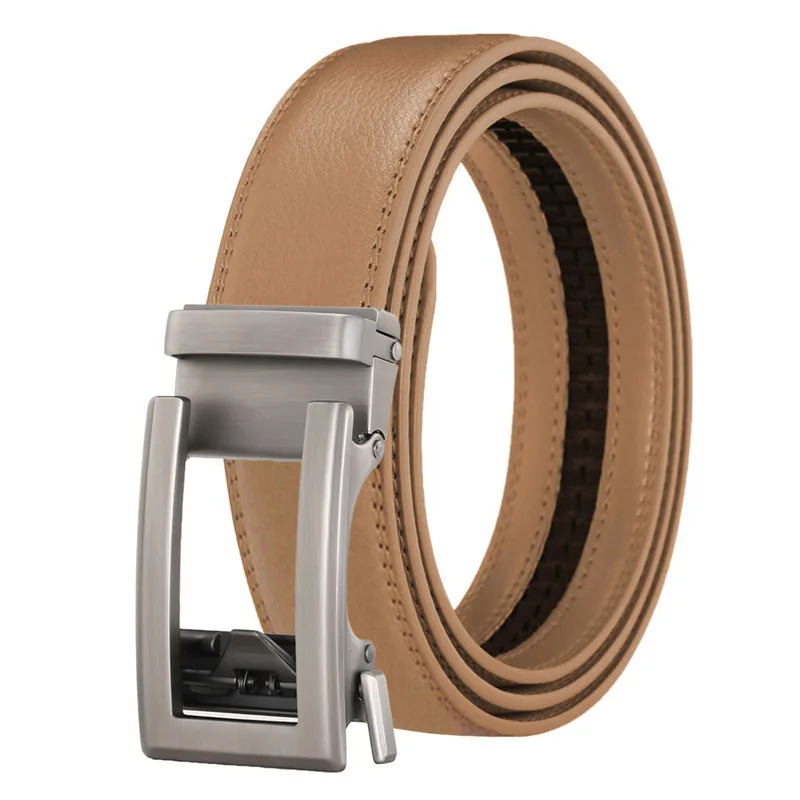 3,5 cm breiter Luxus-Designer-Ledergürtel für Herren mit automatischer Ratschenschnalle, Übergröße, blau, schwarz, braun, formelles Accessoire – Detail 15