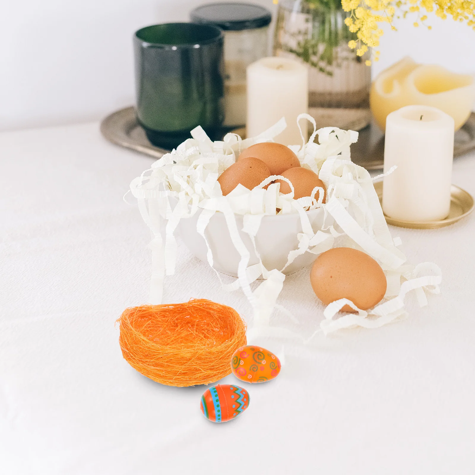 

4pcs Thickened Jute Bird Handmade Artificial Nest For Birds Garden Decoration Chicken Nesting Pad Miniature Bird Nest Ornament