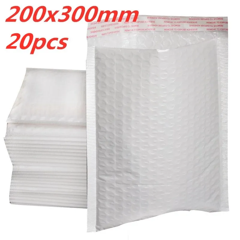 20 PCS/Lot 200*300mm White Foam Envelope Bag Different Specifications Mailers Padded Shipping Envelope With Bubble Mailing Bag