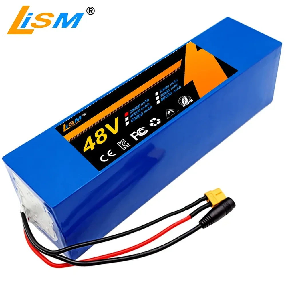 Batteria al litio 48V 20Ah 21700 13S3P 20000mAh 800-1000W Batteria Ebike ad alta potenza 54.6V Bicicletta elettrica BMS + caricabatterie gratuito