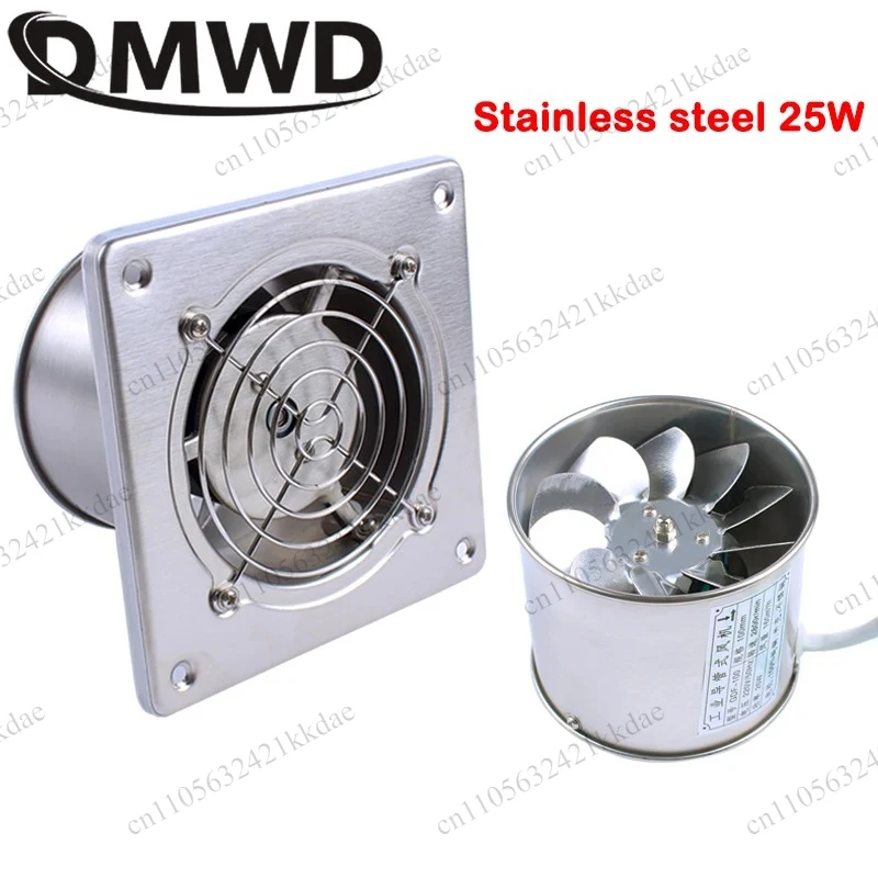 DMWD 4 inch Powerful Silent Ventilation Fan Bathroom Exhaust Fan Kitchen Range Hood Air Extractor Toilet Window Ventilator 25W