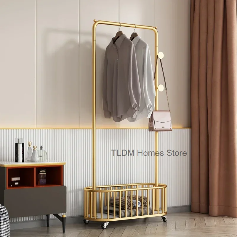 Golden Metal Bags Coat Rack Hanging Standing Corner Shelf Storage Live Room Household Multifunctional Perchero Furniture Home