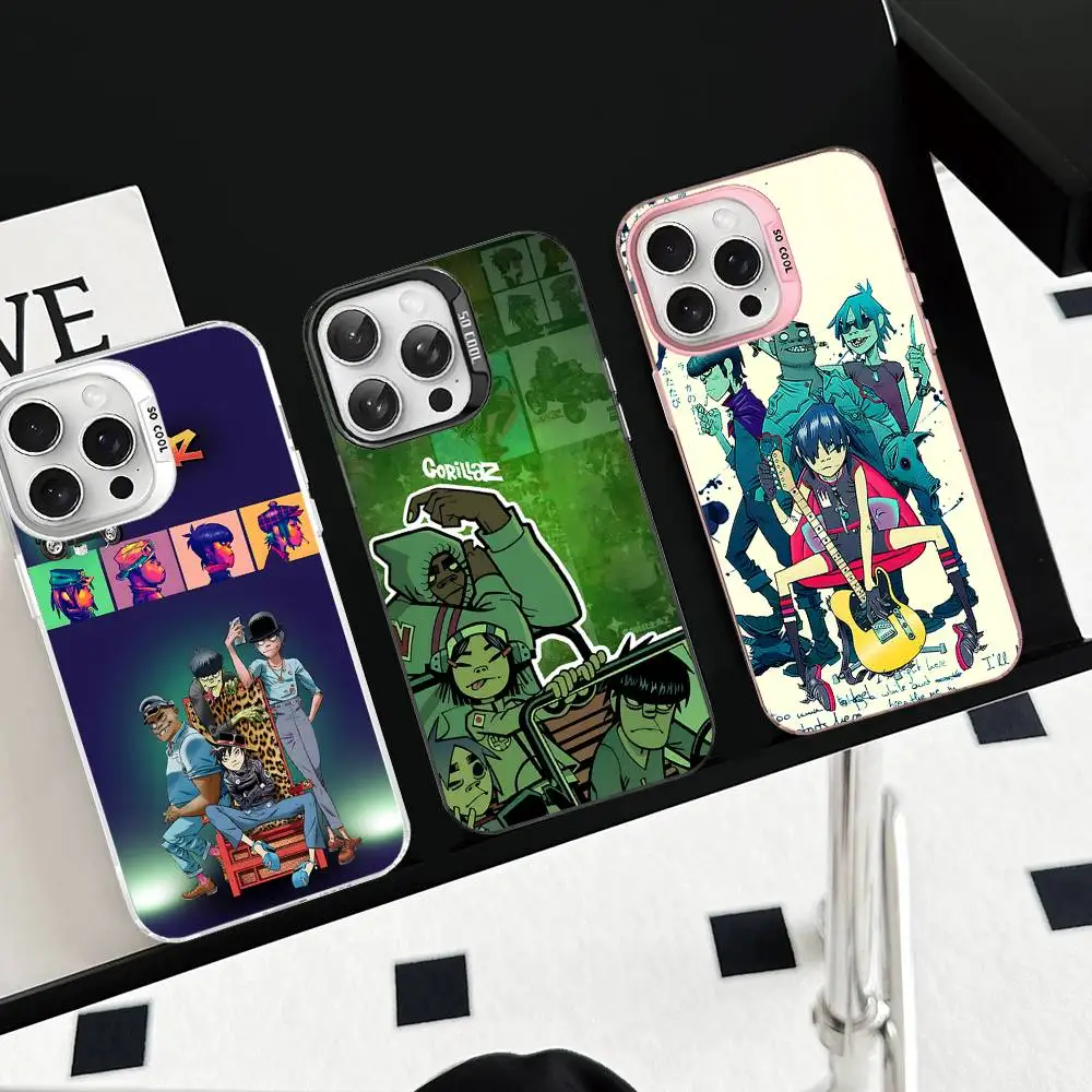

Gorillaz Cartoon Phone Case For IPhone 17 16 15 14 13 12 11 Pro Max Plus Pro Colorful Shell
