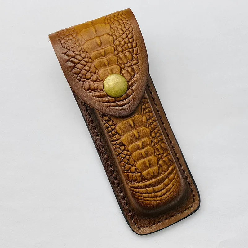 1pc Cowhide Cow Leather Holster Sheath Scabbard for Folding Knife Swiss Army Knives Pocket Jackknife Small Pliers Tool Case Bag