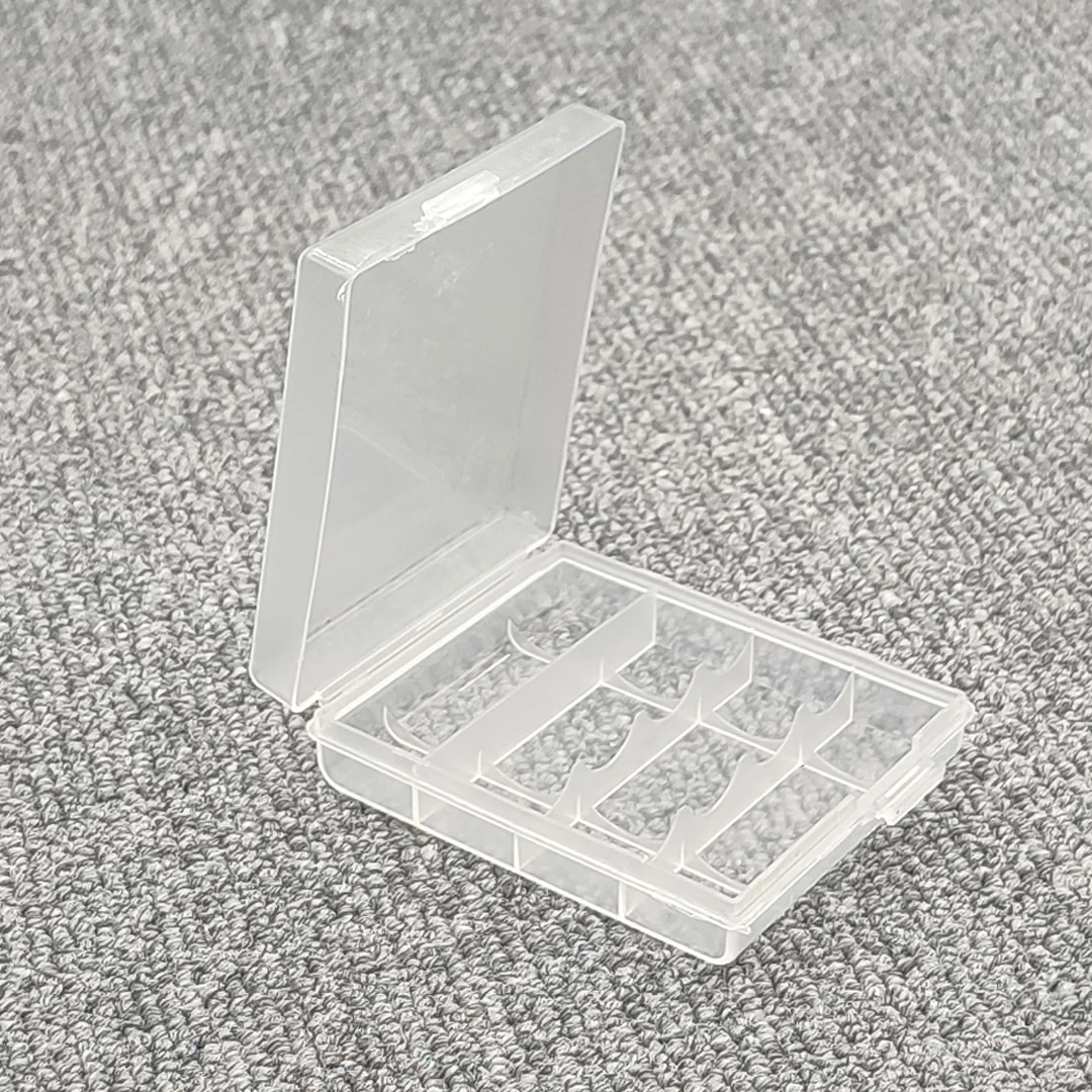 4 AA/AAA Battery Case AA Holder AA Battery Storage Box With Cover AA AAA Battery Box Container Bag Transparent