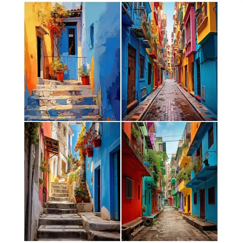 GATYZTORY Diamond Painting For Adults Artwork Town Scenery Full Round/Square Crafts Gift For Adults