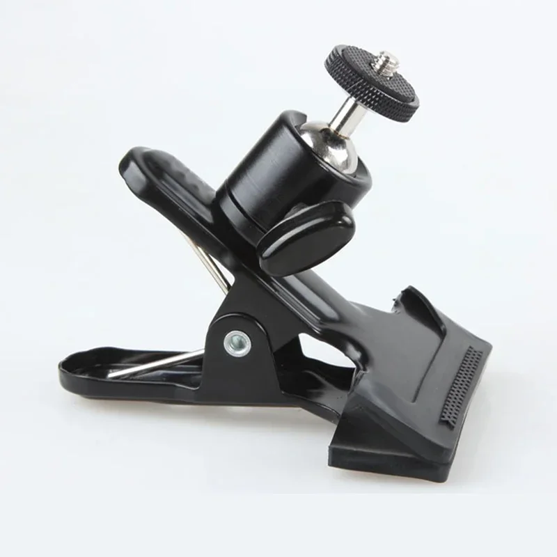 Gimbal Strong Clamp Flash Bracket Ball Head Clip Tripod Mount for GoPro Camera 360 Degree Arbitrary Angle Adjustment