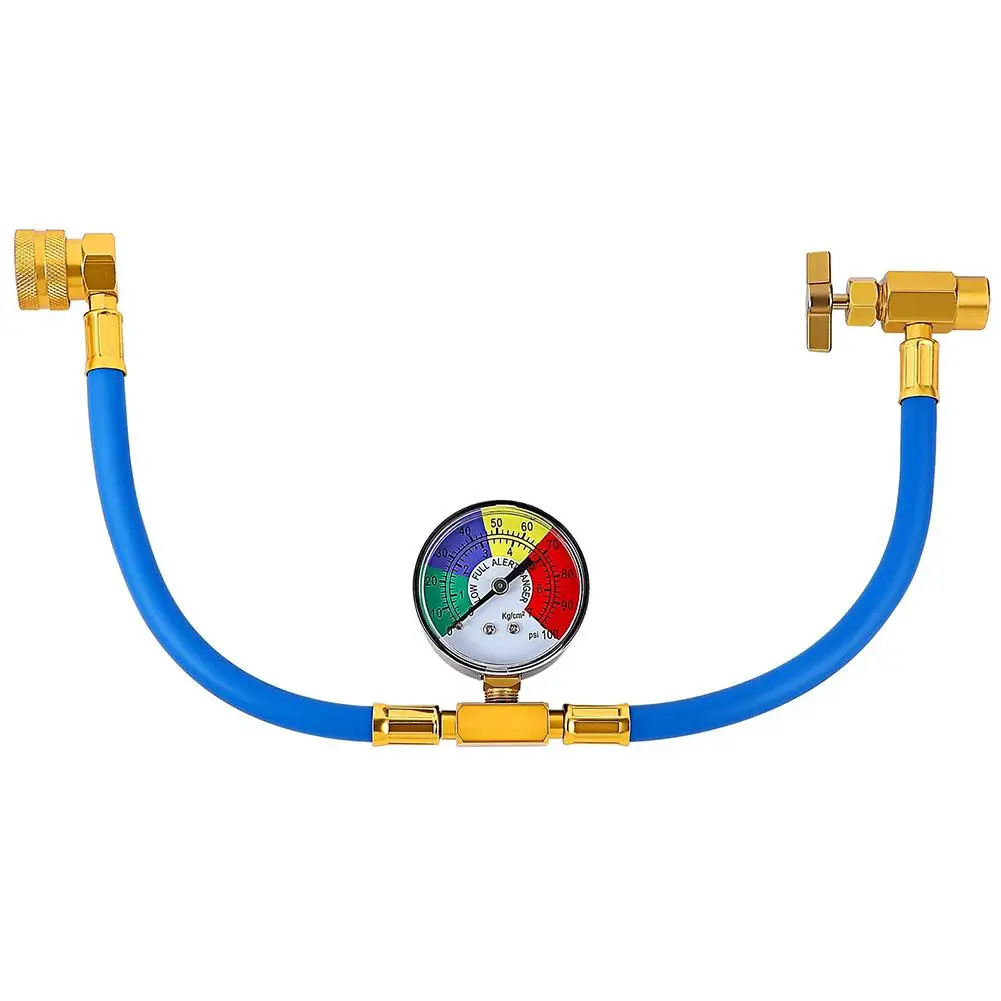 Refrigerant Recharge Ac Air Kit R134A 134A Car Conditioning Filler Line R12 Gas 30Lb Hose Gauges Con Refill Charging Sealan P0S8