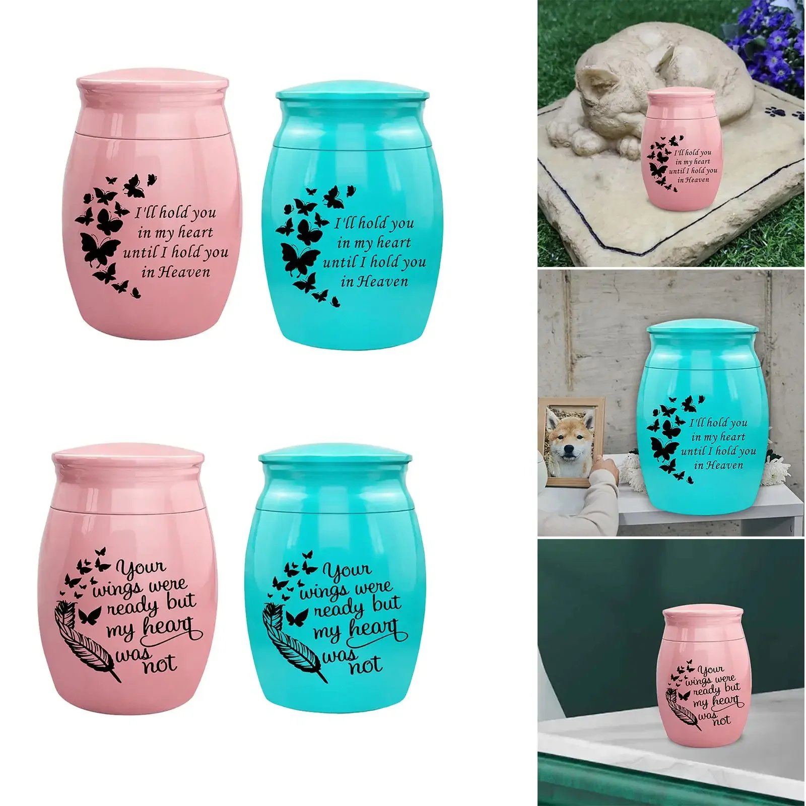 Memorial Pets Urn Funeral Container Jar Lightweight Keeping Precious Memories Keepsake Urns  Dogs Cats Bunny Puppy Kitten