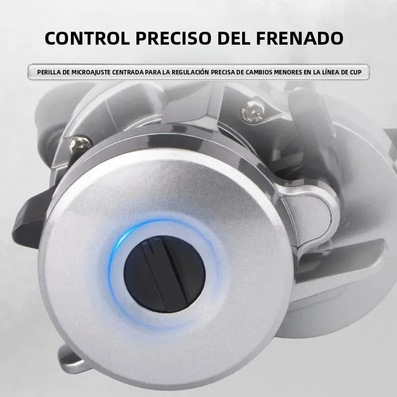 DEUKIO Carrete de Pesca de Lanzamiento con freno y manivela aluminio - imagen 3