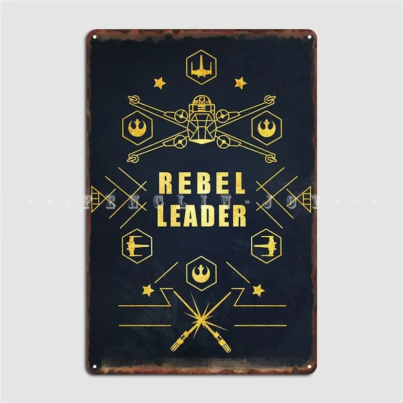 Rebel Leader Black Metal Sign Wall Pub Garage Club Custom Plaques Tin Sign Poster