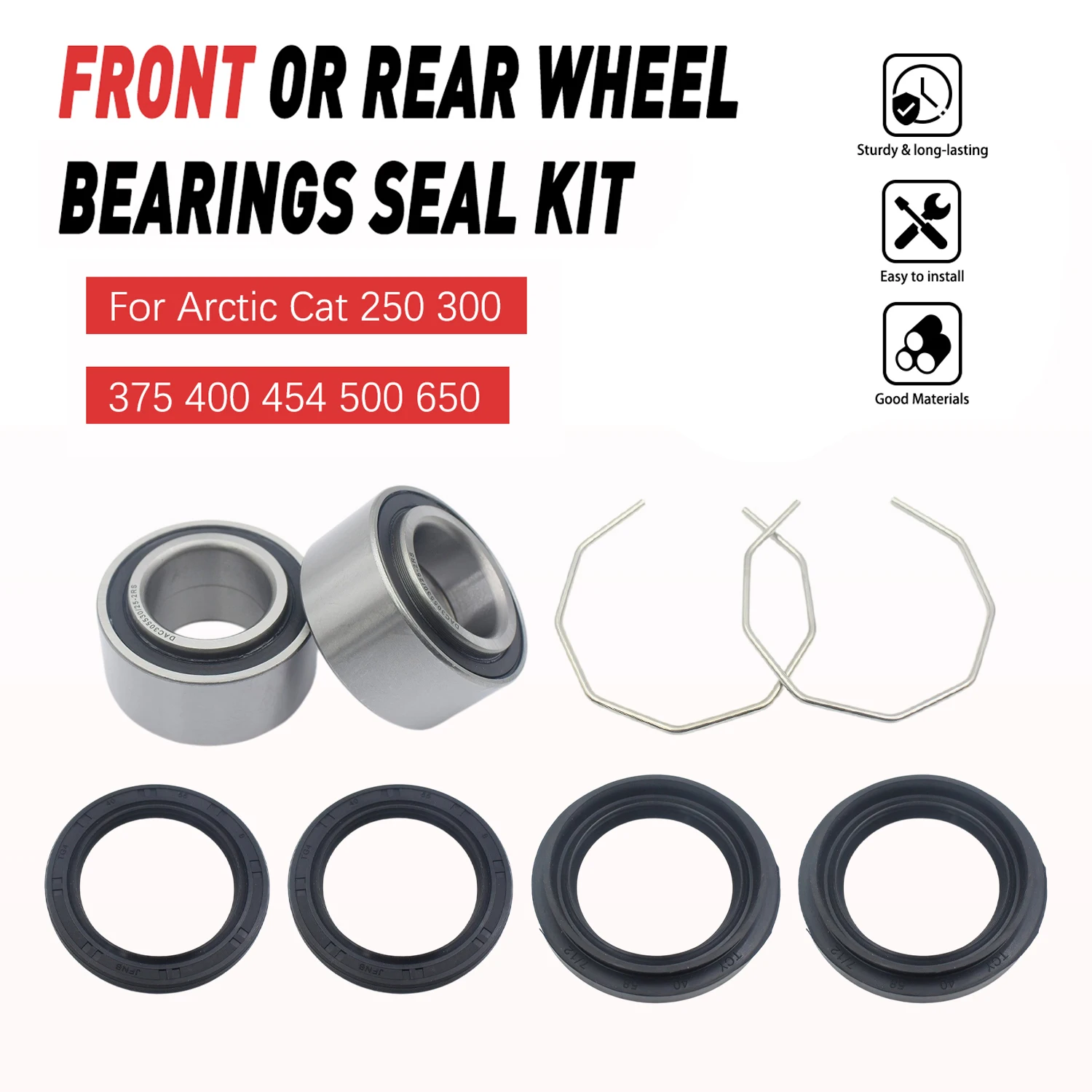 Motorcycle Front Rear Wheel Bearings Seal Kit For Arctic Cat ATV 250 300 375 400 500 650 454 0402-275 0402-085 0402-089 0402-069
