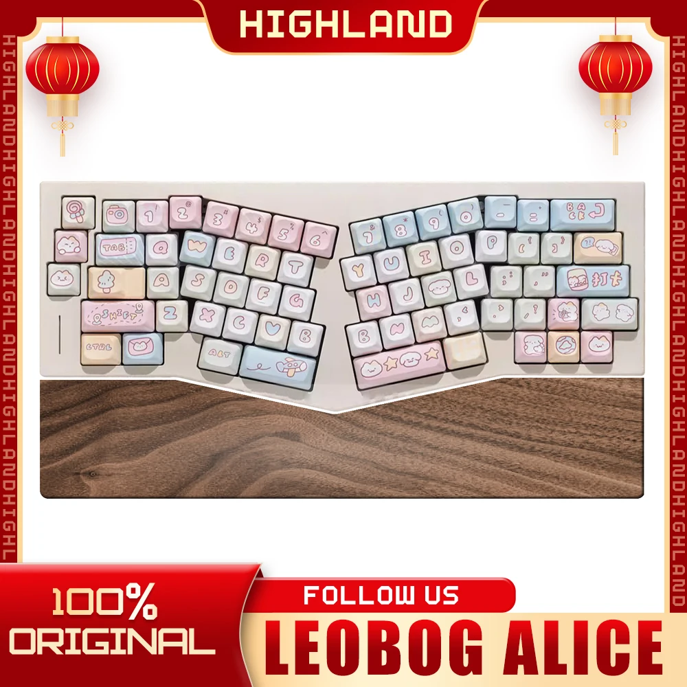 

Leobog Alice A75 Подставка для клавиатуры и ладони из орехового дерева на заказ Поддержка на запястье Адаптер для клавиатуры Ajazz Aks068pro Feker Alice 80 Подарки