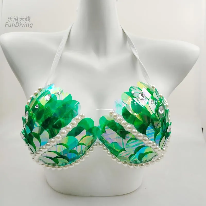 Hoge kwaliteit zeemeermin pailletten schelp korset multi-stijl Oceanarium prestaties bikini top beha bijpassende zeemeermin fishtail kostuum