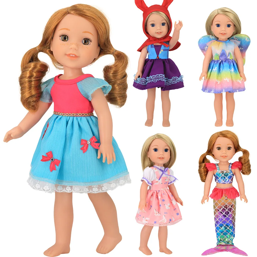 Doll Clothes Cute Dress Fishtail Skirt for 14inch Wellie Wisher&32-34cm Paola Reina Clothing Nancy Dress Summer Outfits Hanger